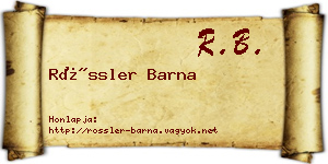 Rössler Barna névjegykártya